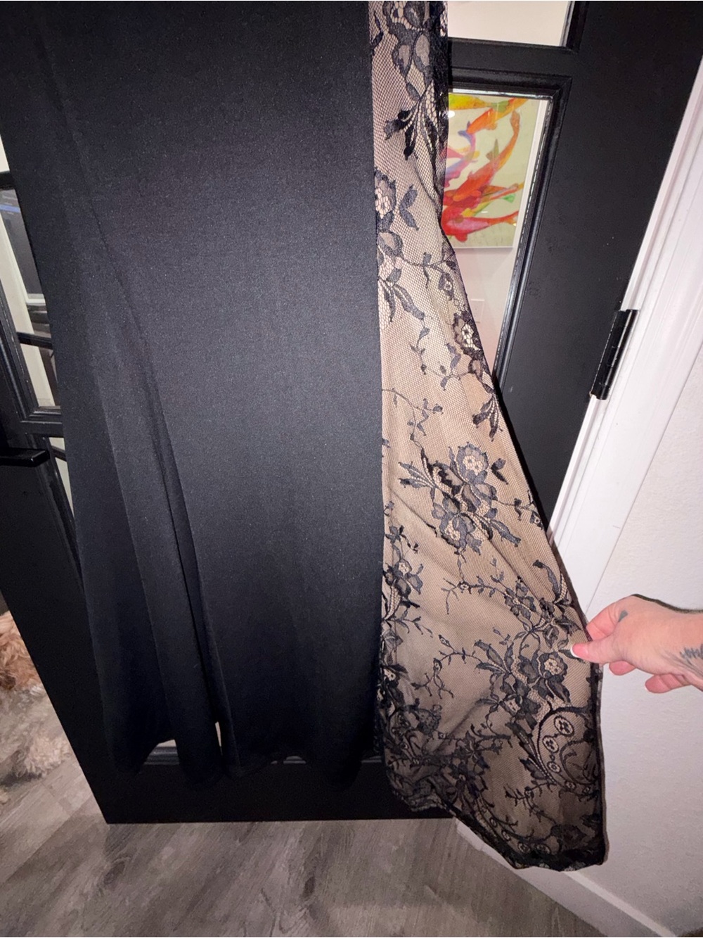 STYLEWE NWT Black & Nude Lace Long Sleeve Maxi Dress (Size Small) - Picture 5 of 6